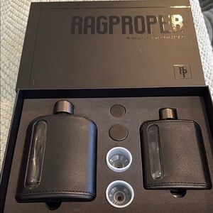 Ragproper Black Leather Flask Duo